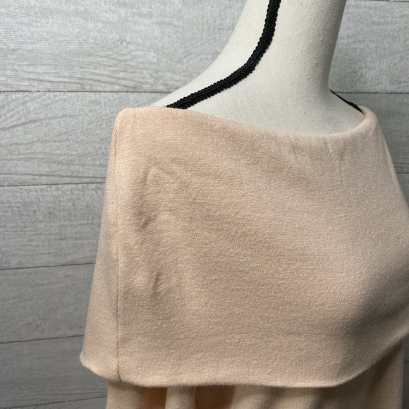 Light Pink Off The Shoulder Tunic Sweater - Picture 3 of 5
